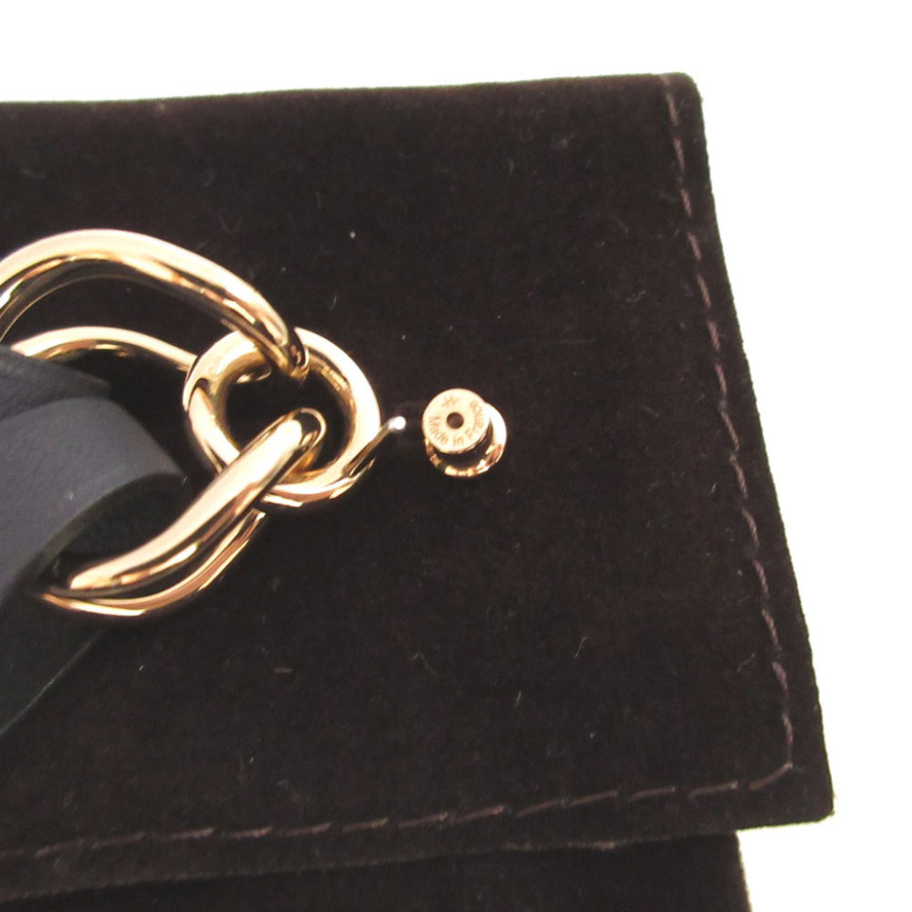 Like New Hermes Villevolte GM Leather Blue Indigo Earrings 0212HERMES — Like New