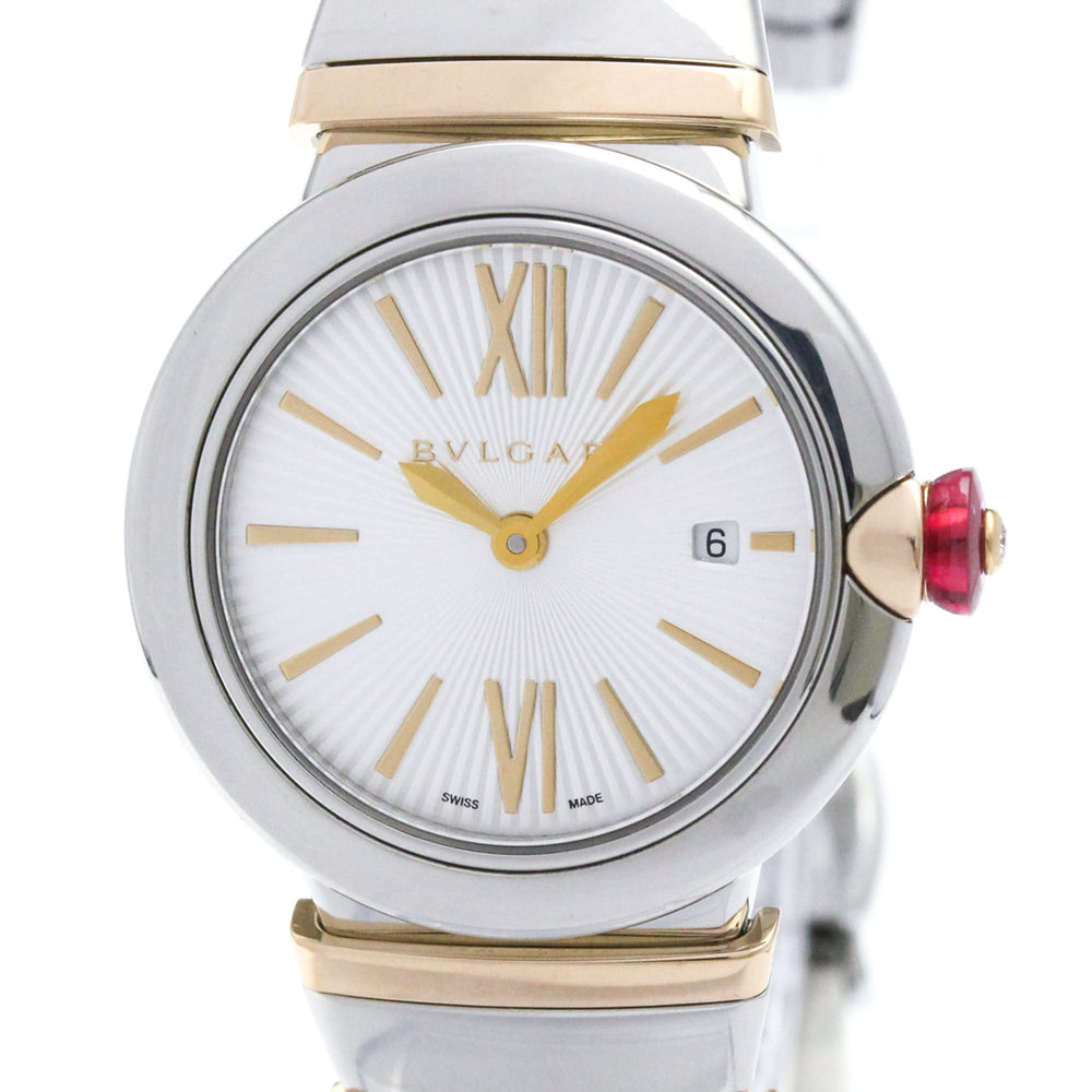 BVLGARI Lvcea 18K Pink Gold Steel Quartz Ladies Watch LUP28SG Polished — Very Good