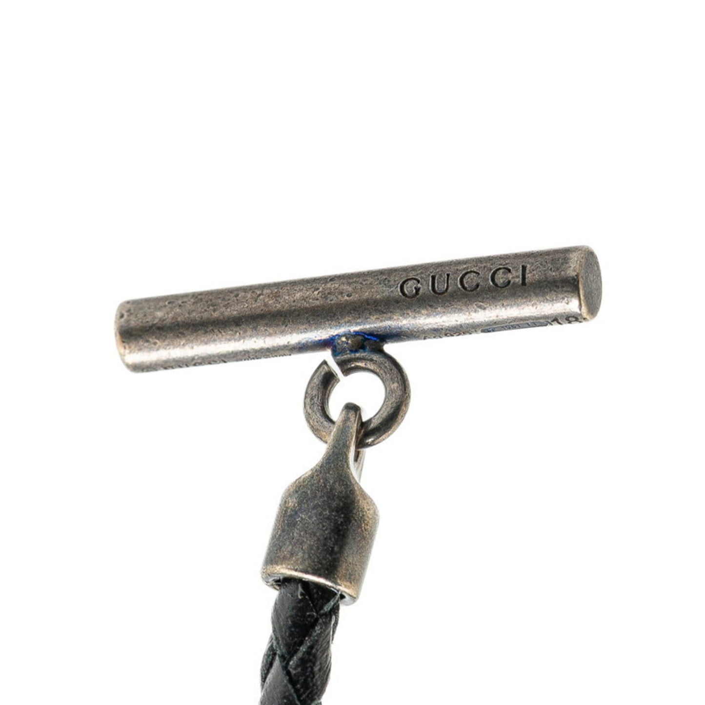 Gucci Horsebit Choker #18 Black Leather SV925 Silver Women's GUCCI