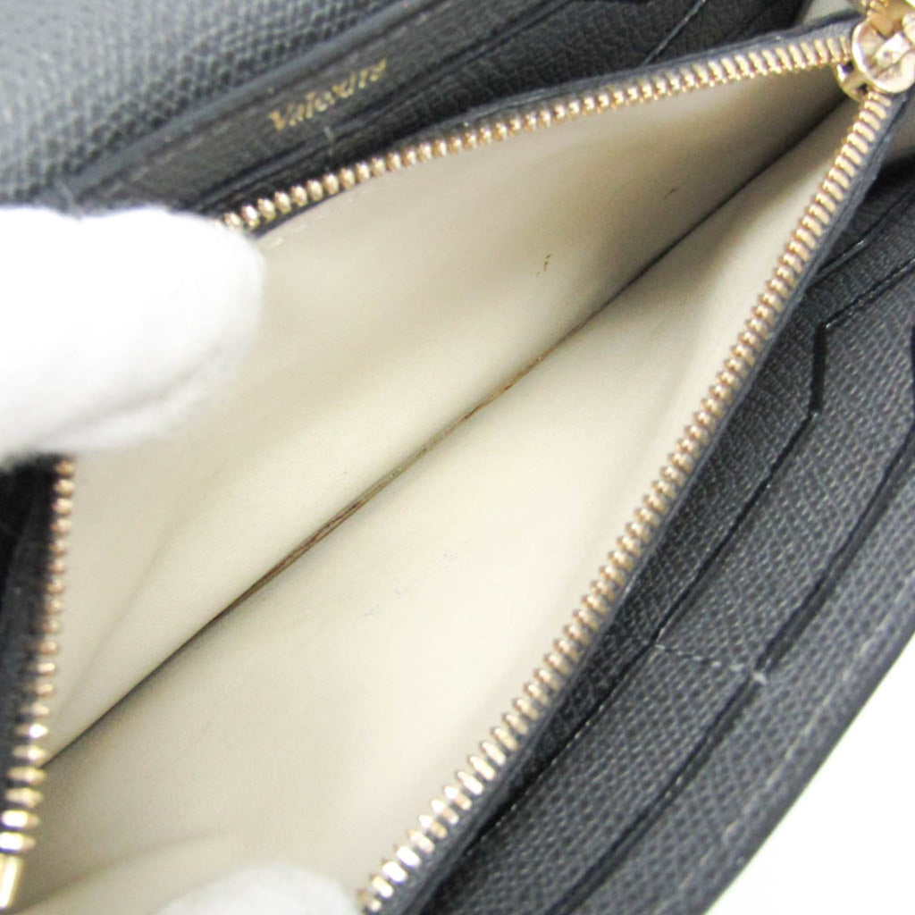 Valextra Men,Women Leather Long Wallet (bi-fold) Gray