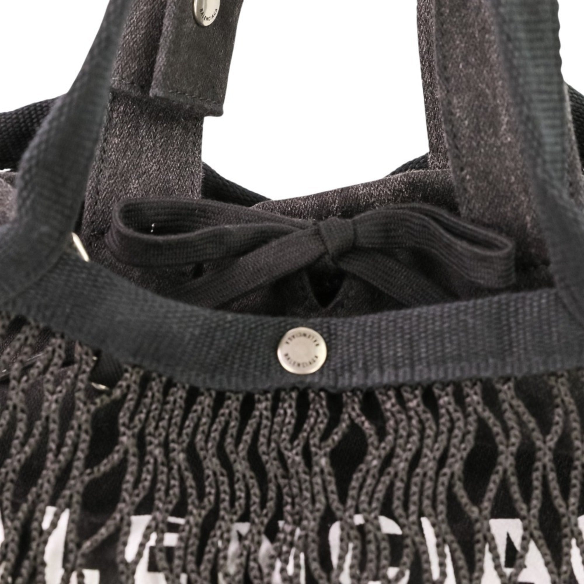 Excellent condition BALENCIAGA 24/7 mesh washed tote bag, size M, 791809, black, women's, Luxs, used brand clothing store — Like New