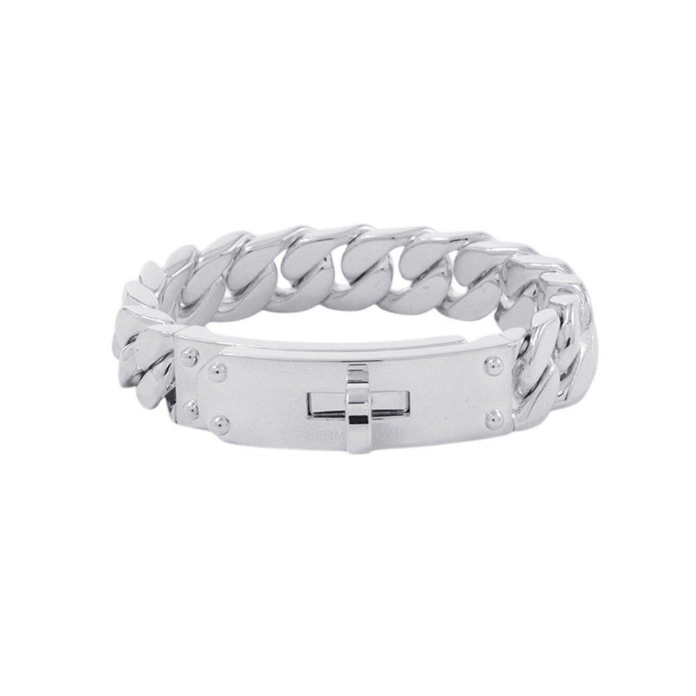 Hermes Kelly Gourmet GM Bracelet, Size SH, SV925 Silver, HERMES Chaine d'Ancre — Like New