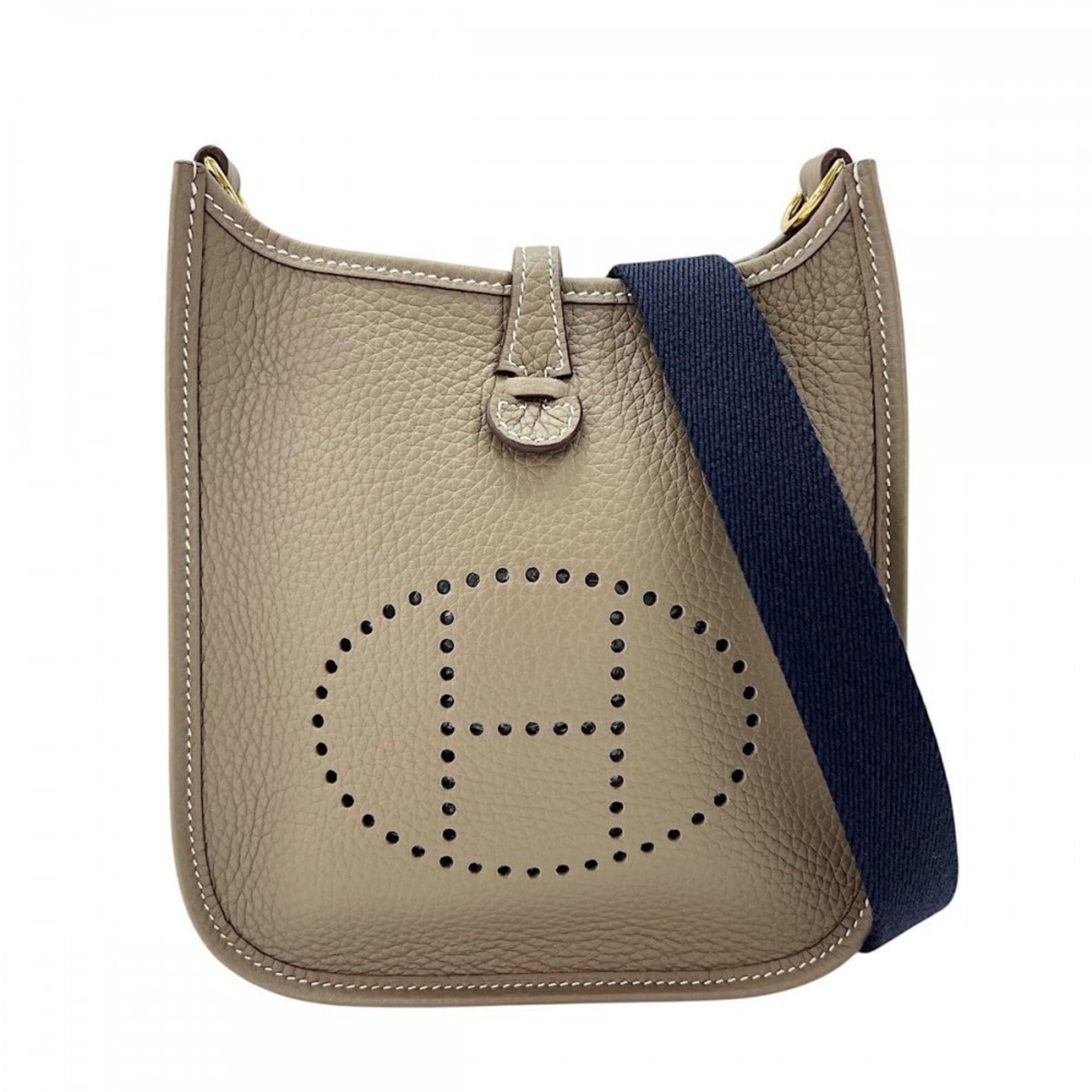 Hermes Shoulder Bag for Women, Evelyne TPM, Etoupe, HERMES W stamp, Beige, Gold Hardware, 2024 Model — Like New