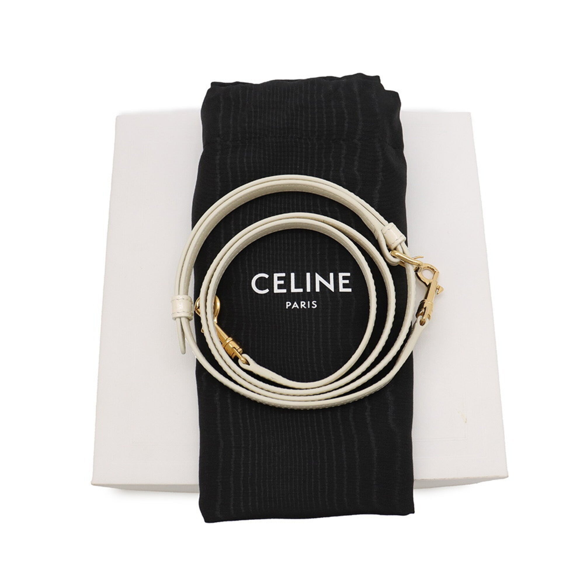 Celine Mini Buzas Patent Leather Handbag 10L063ETZ CELINE 2-way Shoulder Bag White Fendi Women's FENDI — Like New