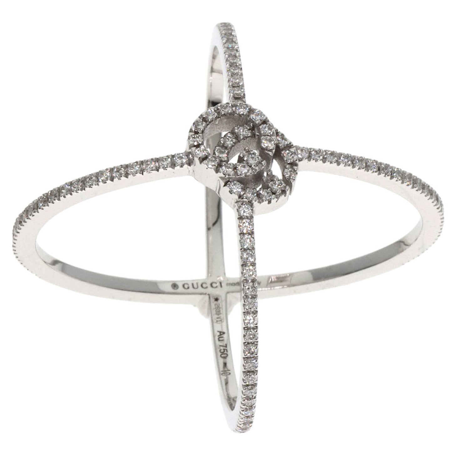 Gucci GG Running Diamond #10 Ring in 18K White Gold for Women