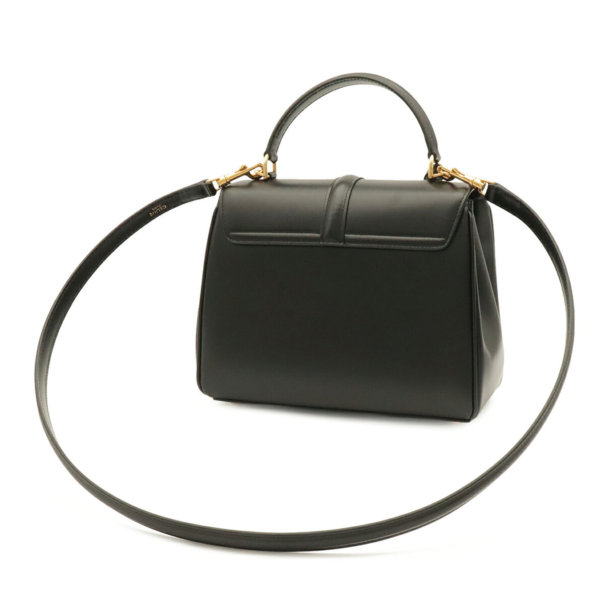 CELINE Small 16 Seize One-Handle Handbag Shoulder Bag Calfskin Black 188003 — New - Store Return