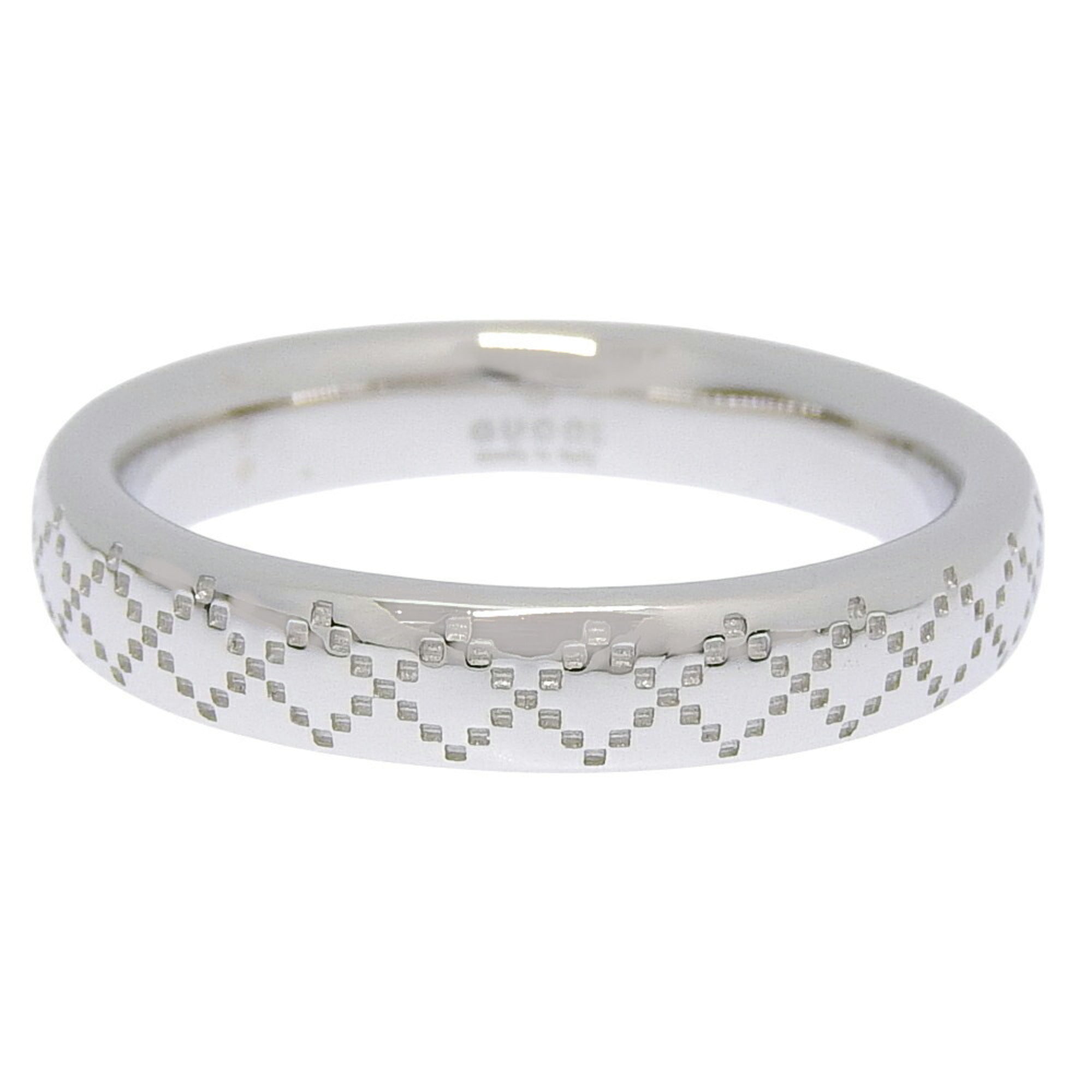 Gucci Diamantissima Ring, 18K White Gold, approximately 4.8g, Size #10 (approximately US size 10) — Like New