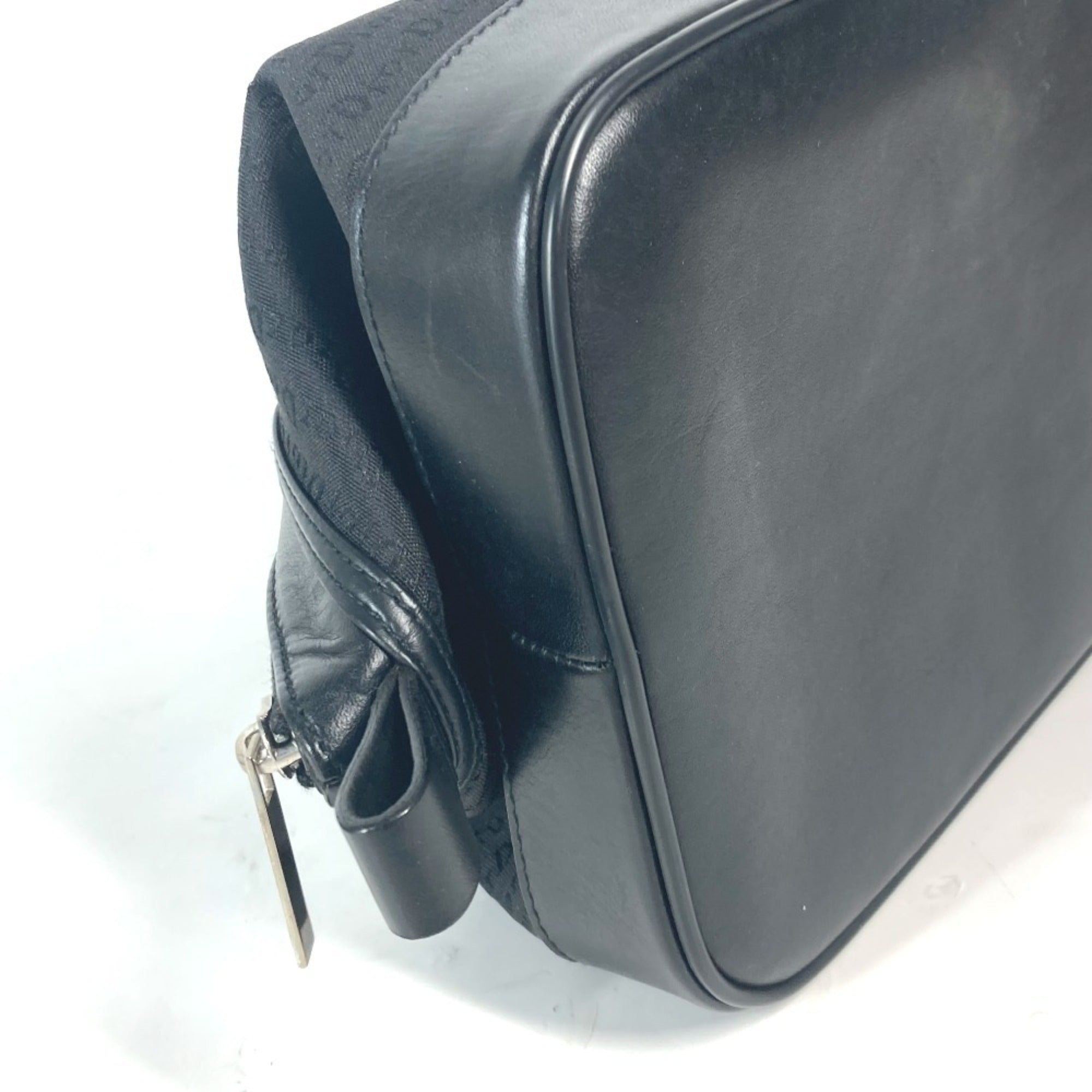 Christian Dior Dior Second Bag Pouch Canvas Leather Men Women Black — Like New