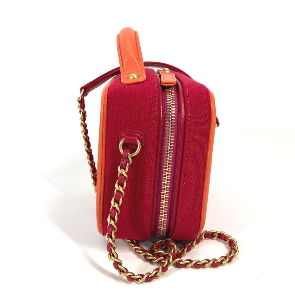 Chanel CC Mark Crossbody 2WAY bag Chain Shoulder Bag Red Orange — Like New