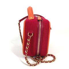 Chanel CC Mark Crossbody 2WAY bag Chain Shoulder Bag Red Orange — Like New
