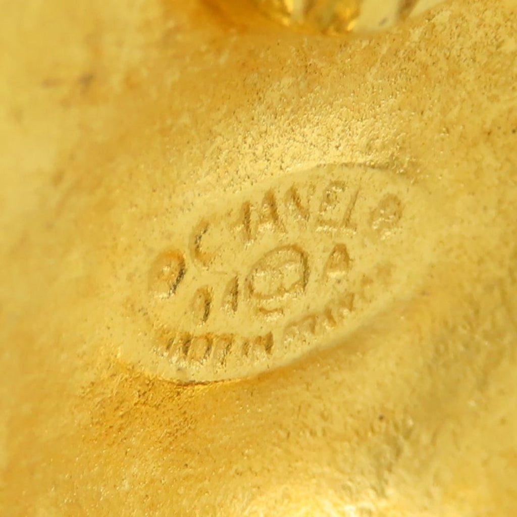 Chanel Coco Mark Metal Earrings, Gold Plated, 94A, Women's, CHANEL