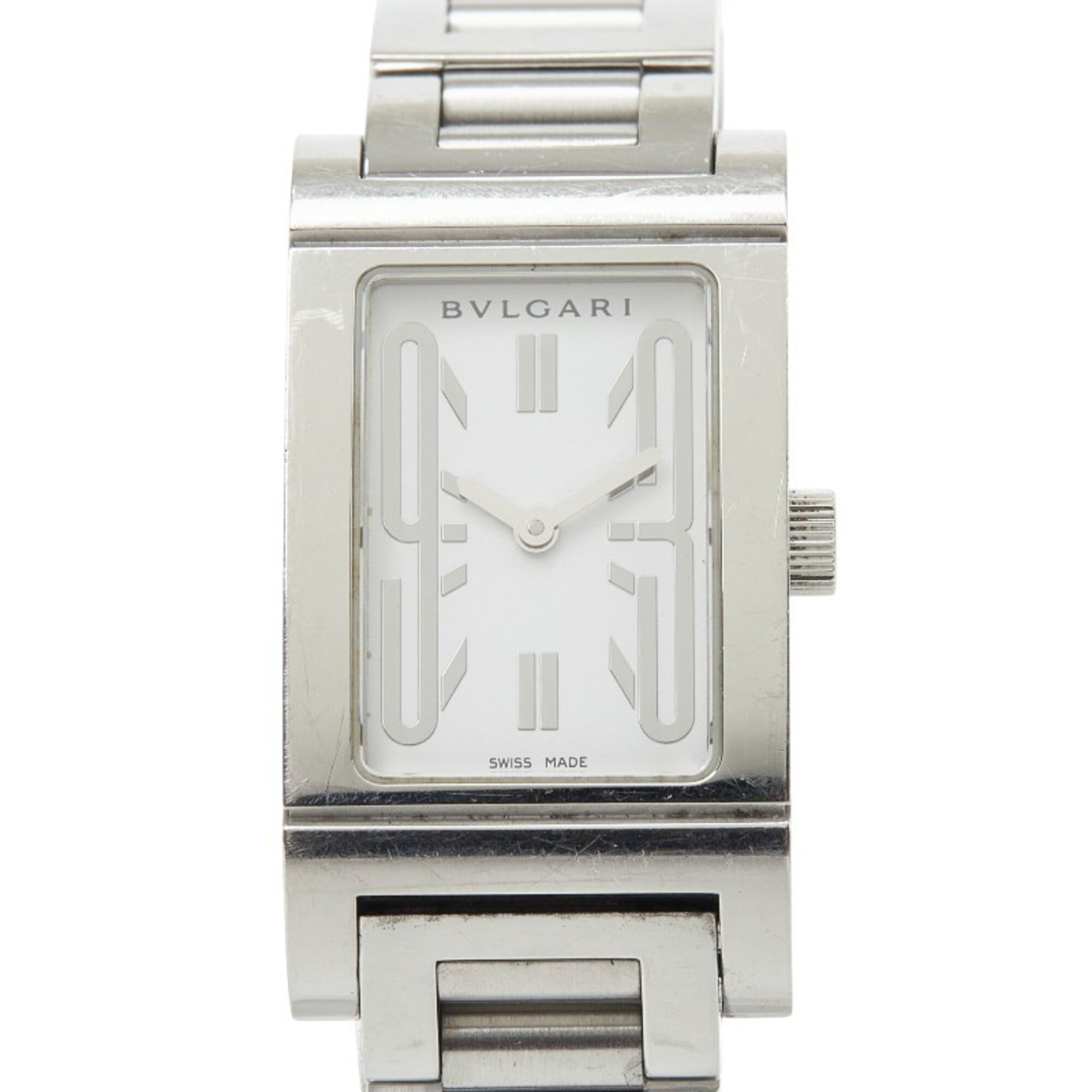 Bulgari Rettangolo Watch RT39S Quartz White Dial Stainless Steel Women's BVLGARI — Good