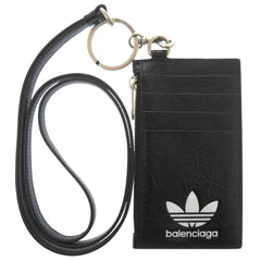 Balenciaga x Adidas Collaboration Trefoil 721894 Leather Black Shoulder Wallet 1288BALENCIAGA — New - Store Return