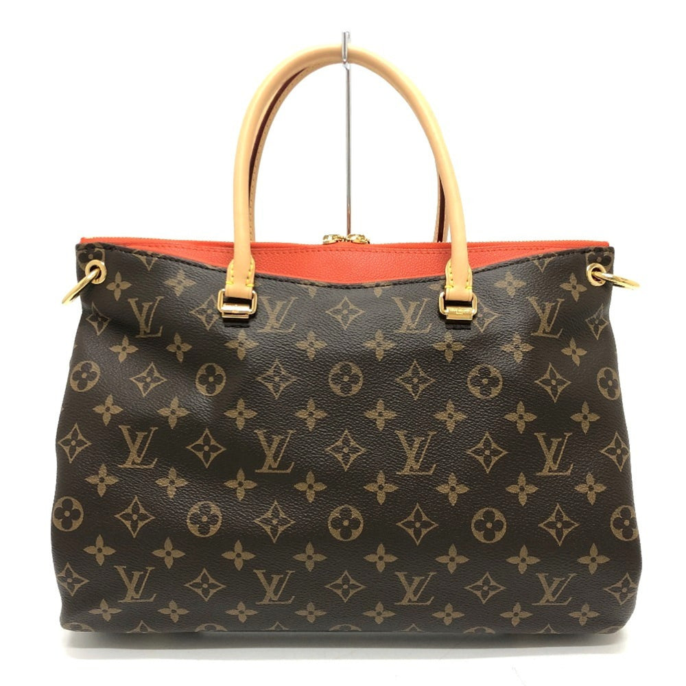 LOUIS VUITTON M41148 Pallas 2WAY Bag Shoulder Handbag Monogram Canvas Women's Brown — Like New