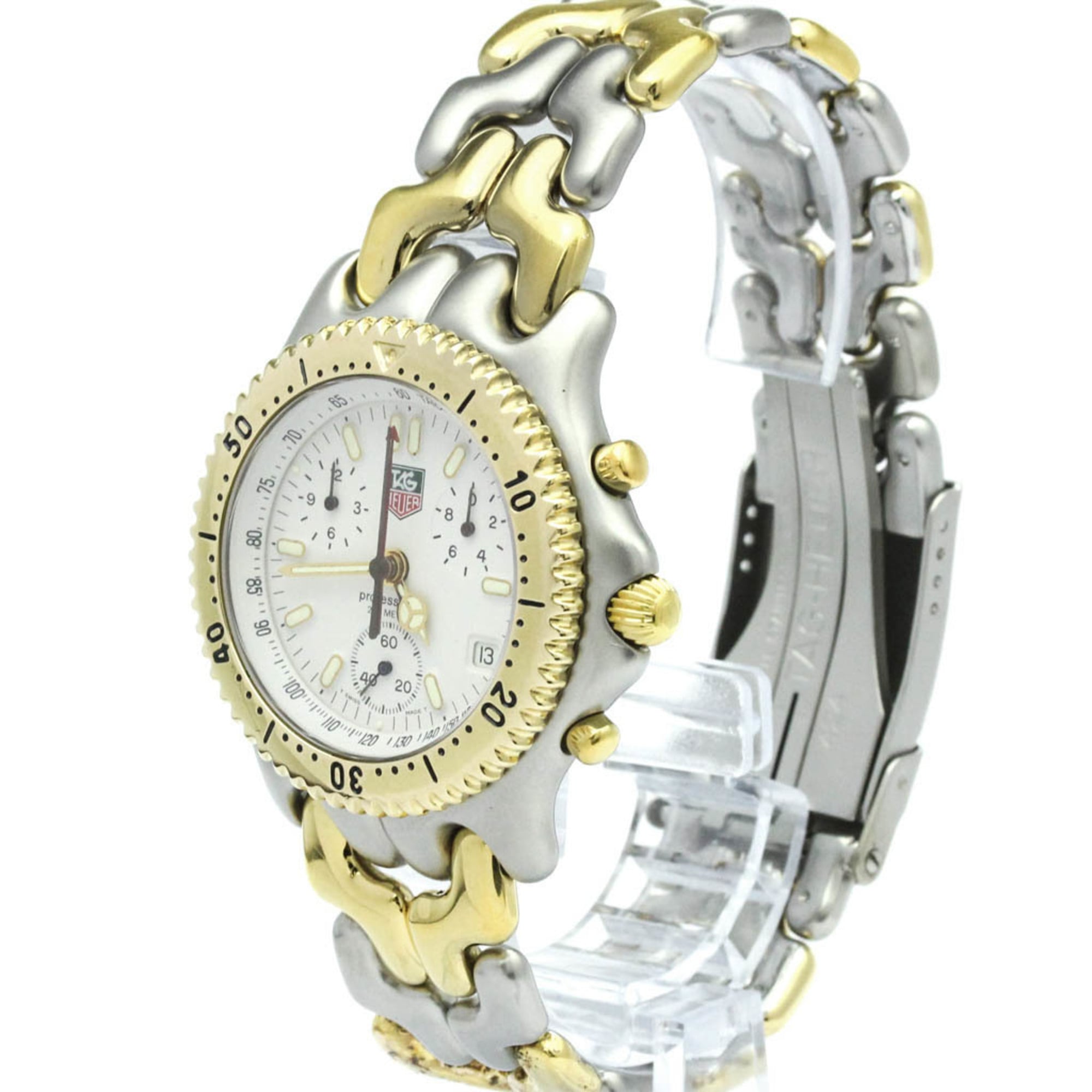 TAG HEUER Sel Chronograph Gold Plated Steel Mens Watch S35.006 Polished — Very Good