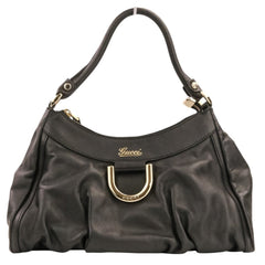 GUCCI Leather One-Shoulder Bag Handbag 190525 493075 Black Women's — Like New