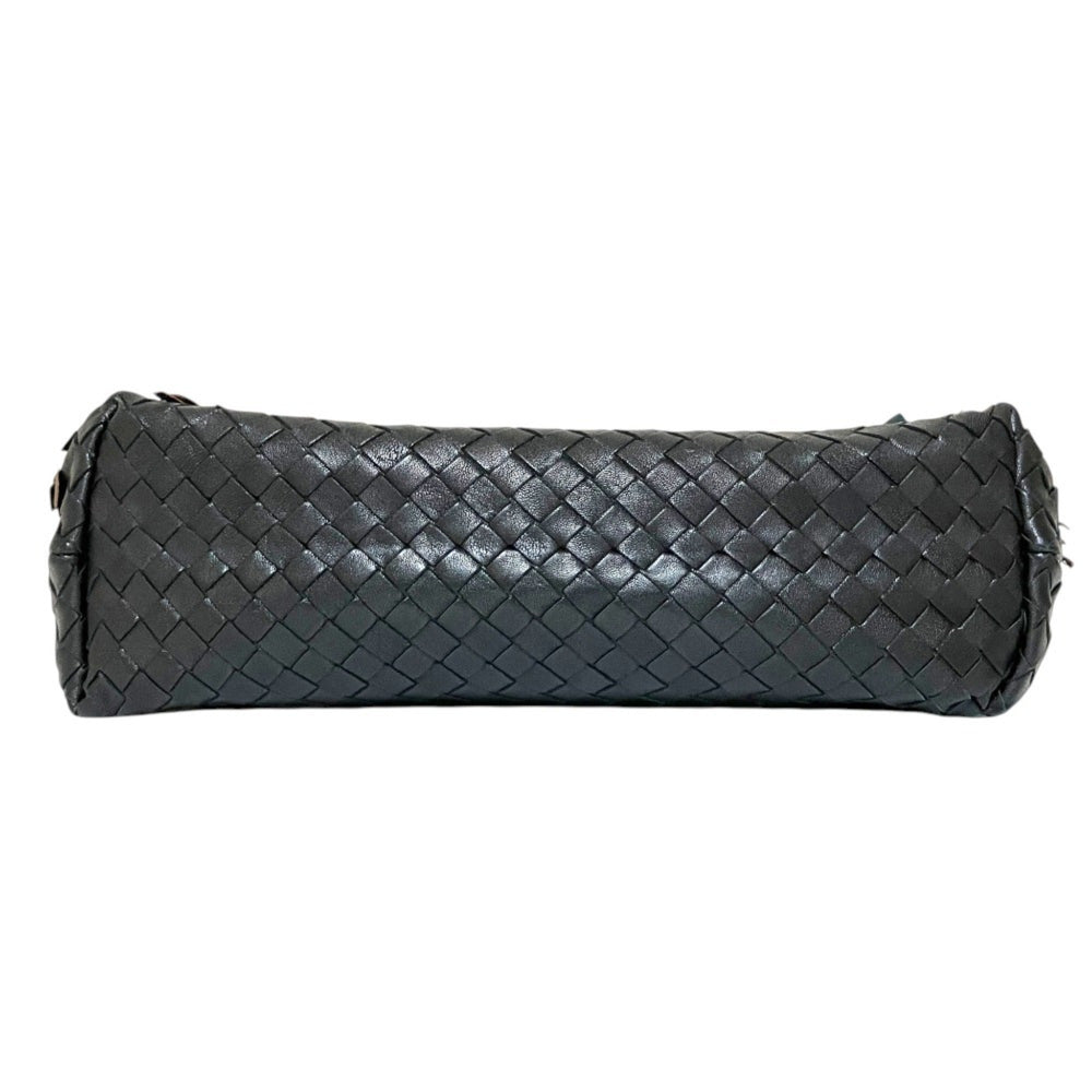 BOTTEGA VENETA Intrecciato Leather Chain Handle Olympia Handbag Shoulder Bag Black Women's — Like New