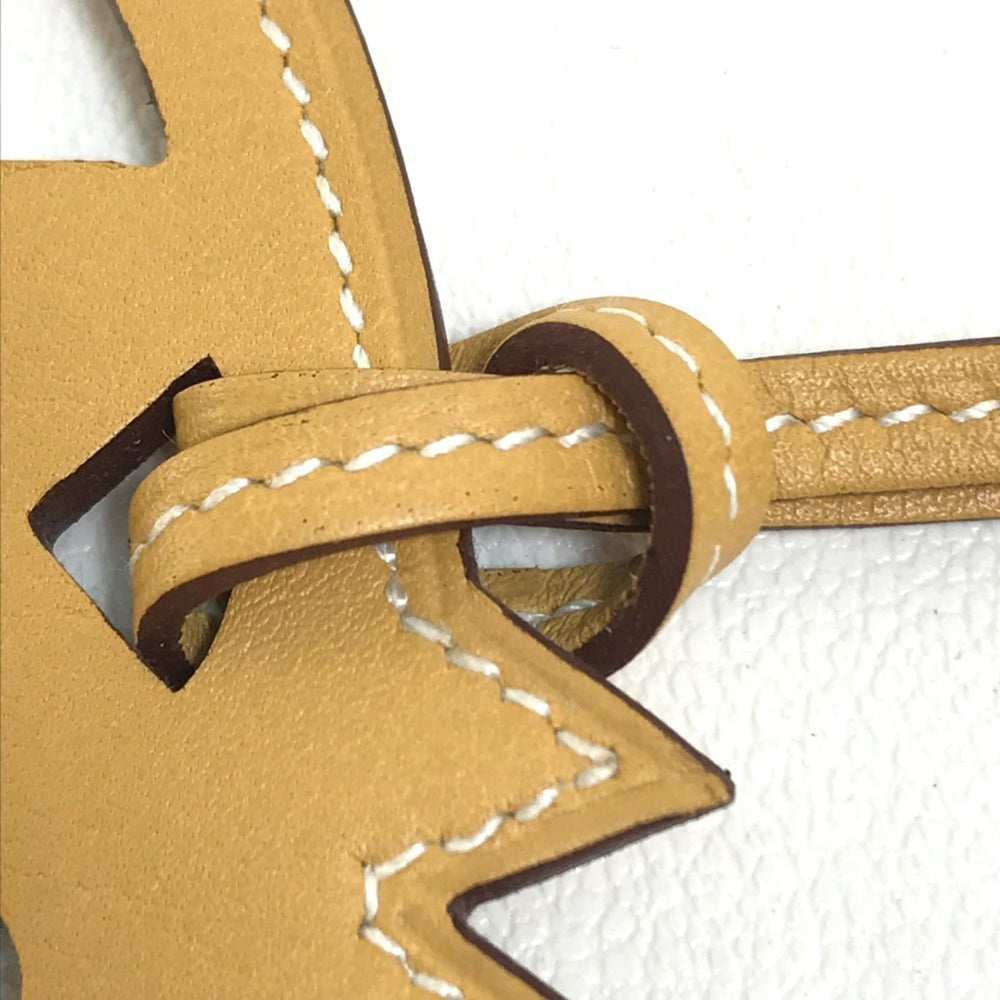 HERMES Petite H Paddock Cheval Strap Charm Swift Leather Men's Women's Ocher Beige — New - Store Return