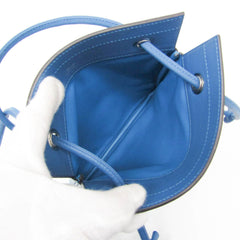 Hermes Aline Mini H082365CKAA Women's Agneau Milo,Swift Leather Shoulder Bag Blue — Like New