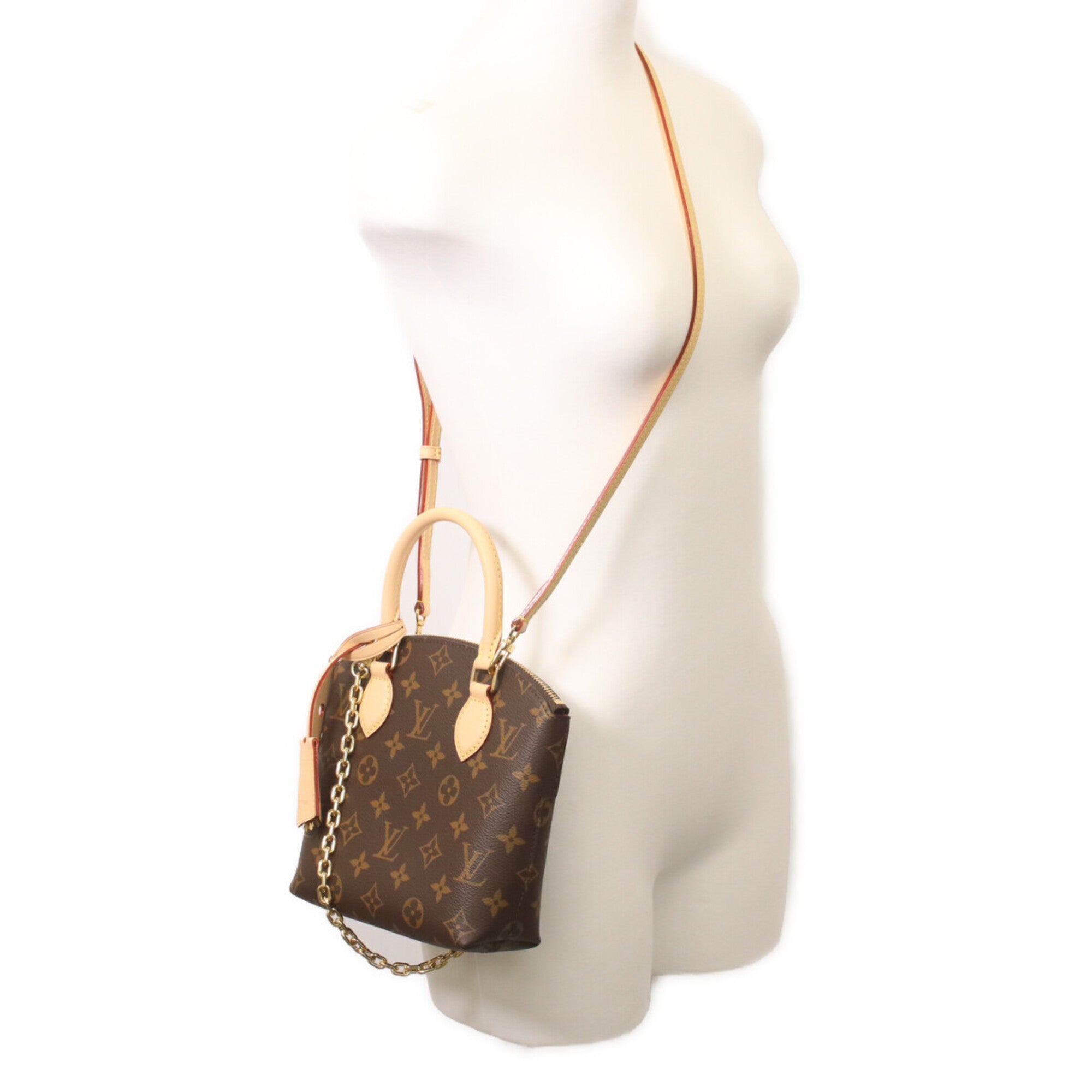 LOUIS VUITTON M12019 Monogram Lockit BB Handbag, Brown, Women's, RFID (IC) — Like New