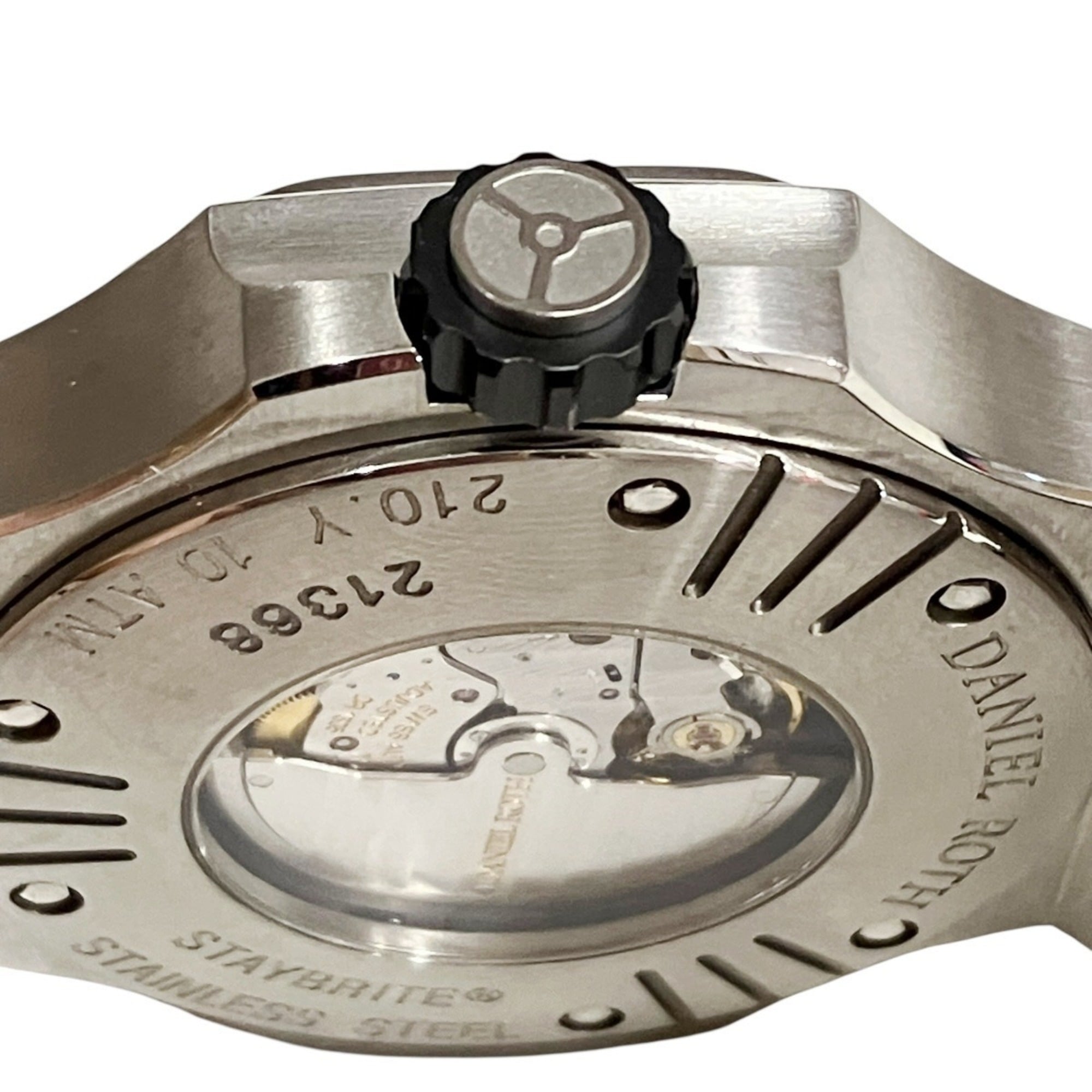 Bulgari Daniel Roth Chronosprint Watch, Total Weight 147.3g, Stainless Steel, Genuine Leather Strap, Quartz Movement, Black Dial, BRE56BSLDCHS — Very Good