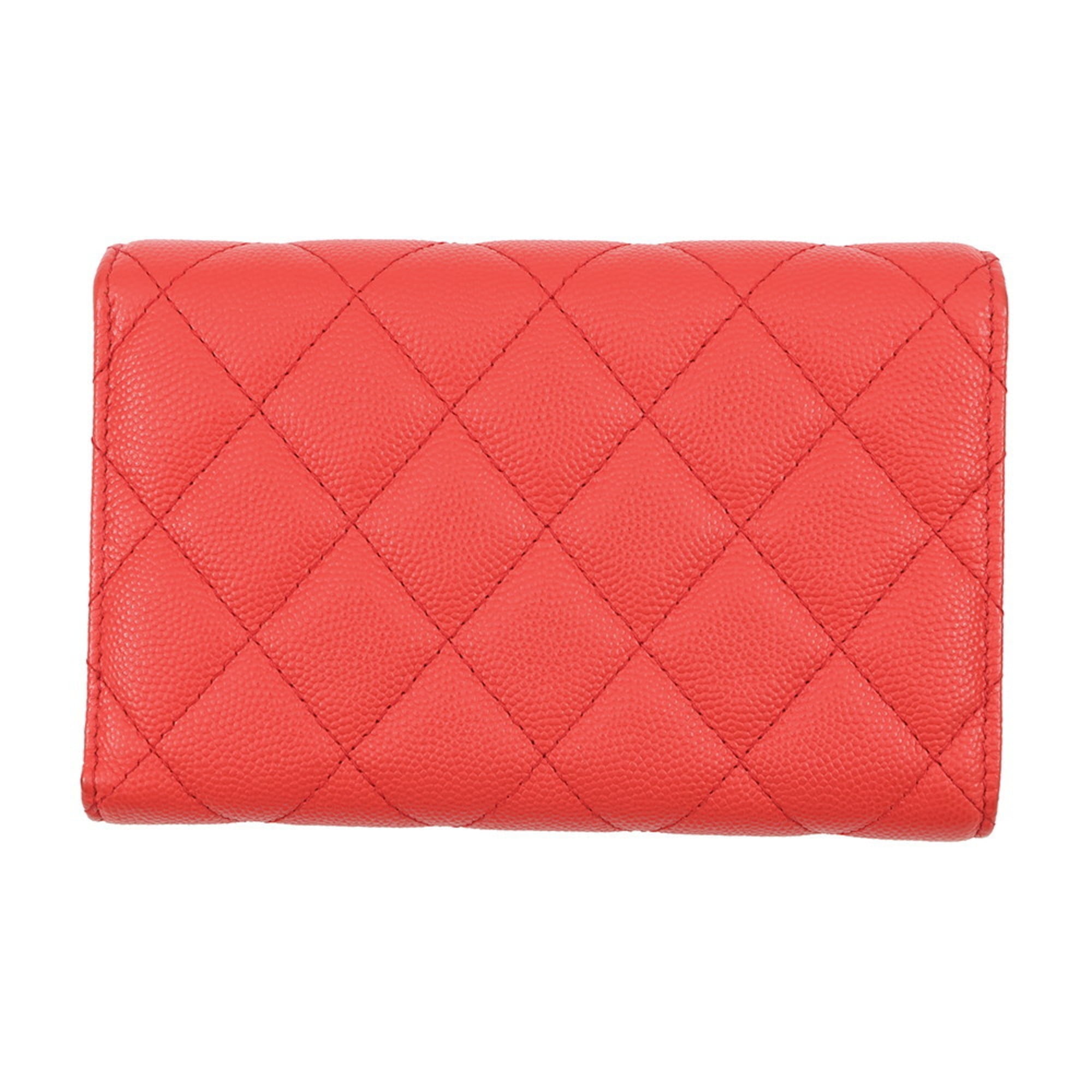CHANEL Tri-fold Wallet Matelasse Coco Mark Medium Flap Caviar Skin A84341 WALLET
