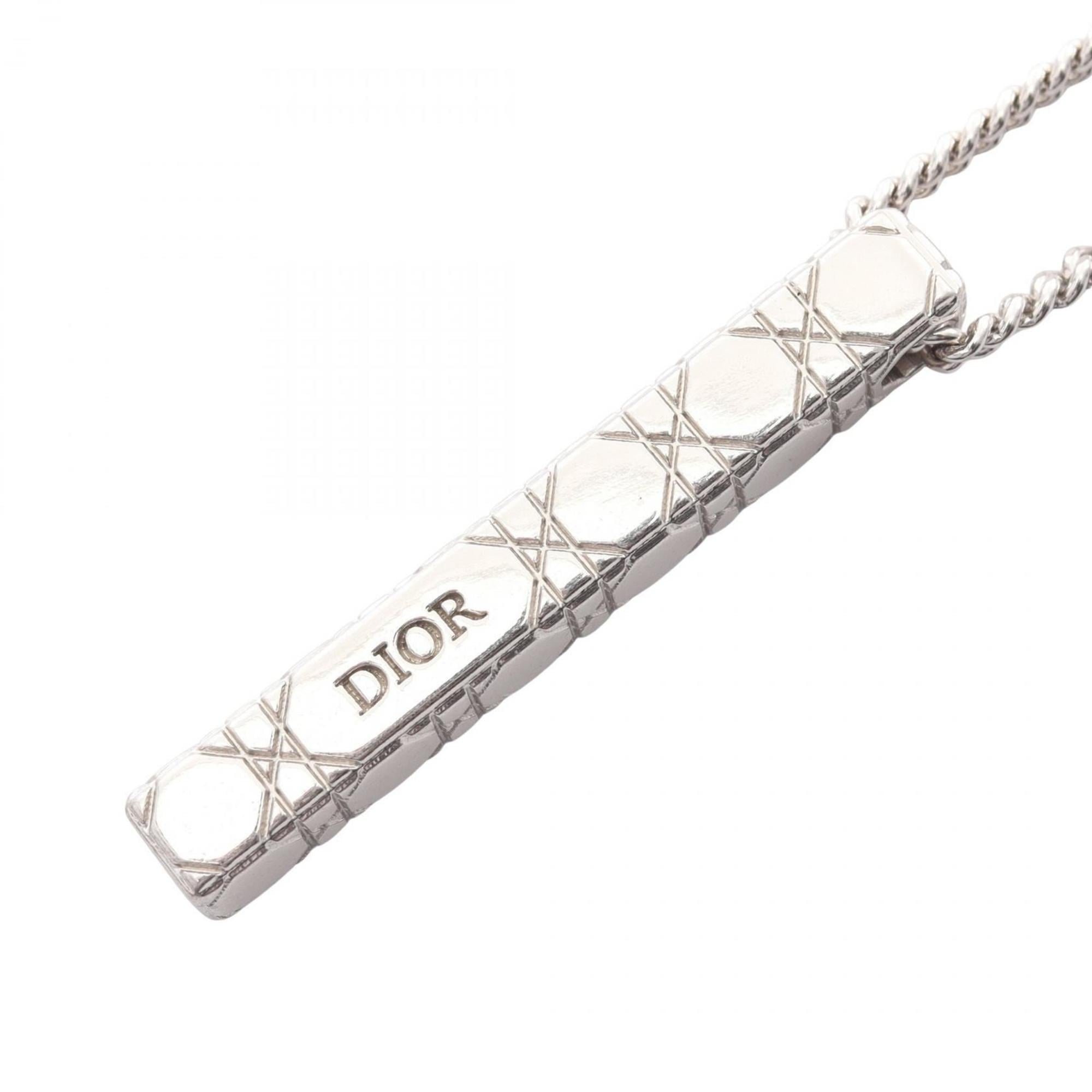 Christian Dior Dior Cannage Necklace, Stainless Steel, Silver, for Women