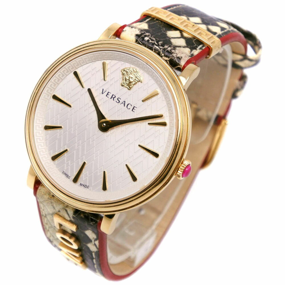 Versace VERSACE LOVE Watch Stainless Steel x Leather Quartz Analog Display White Dial Women's S111824339 — Good