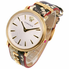 Versace VERSACE LOVE Watch Stainless Steel x Leather Quartz Analog Display White Dial Women's S111824339 — Good