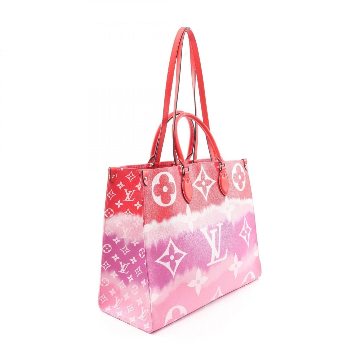 Louis Vuitton On the Go GM LV Escale Rouge Tote Bag in Monogram Giant Leather, Women's, Red and Pink Multicolor, M45121