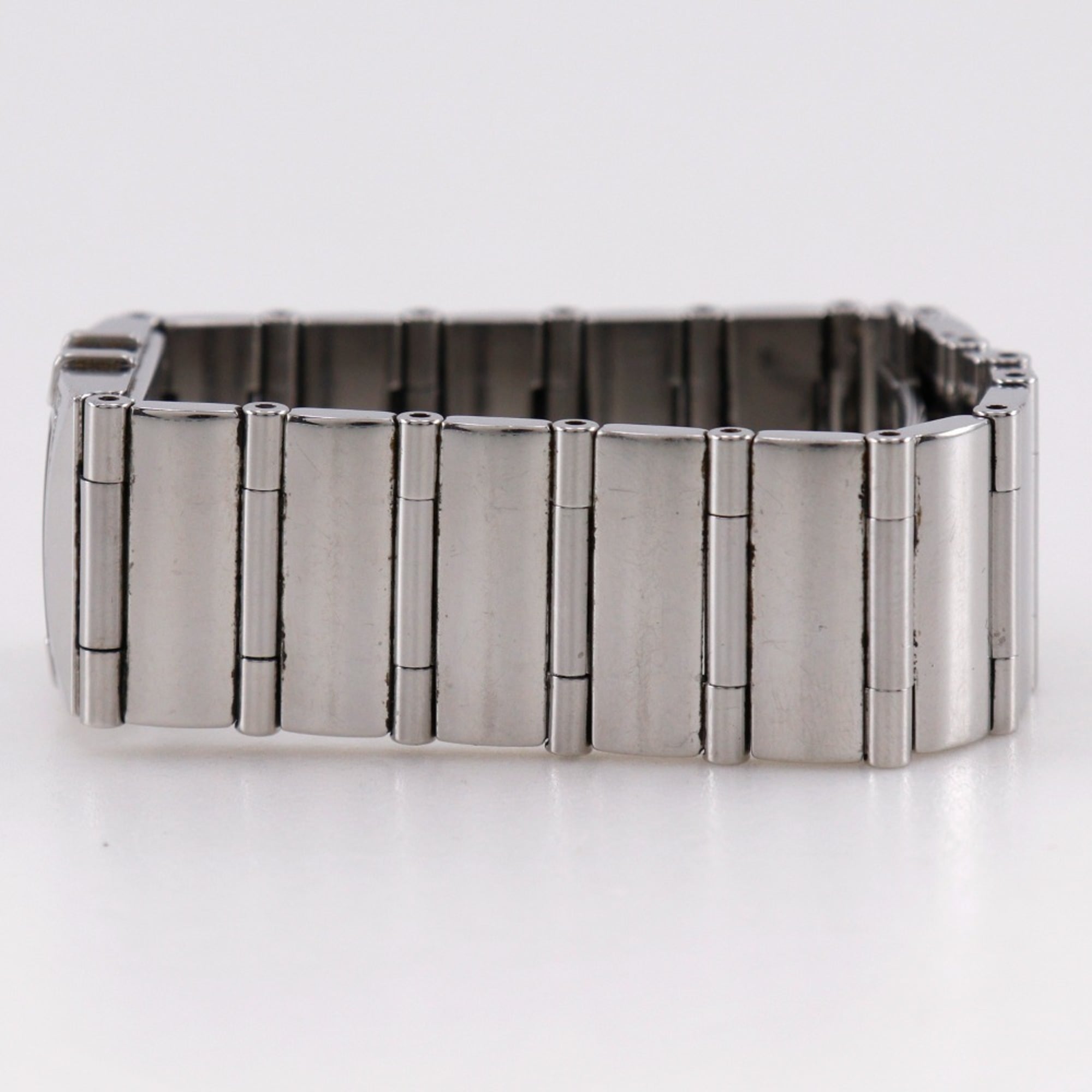 OMEGA Constellation Carree Watch, cal. 1376 1528.46, stainless steel with diamonds, 1998, quartz movement, analog display, black dial, women's — Good