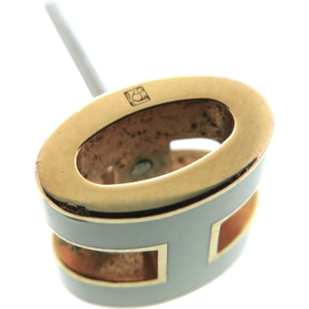 Hermes Hermès Single Pop Ash Mini Metal Vert Fizz Green Earrings 0162