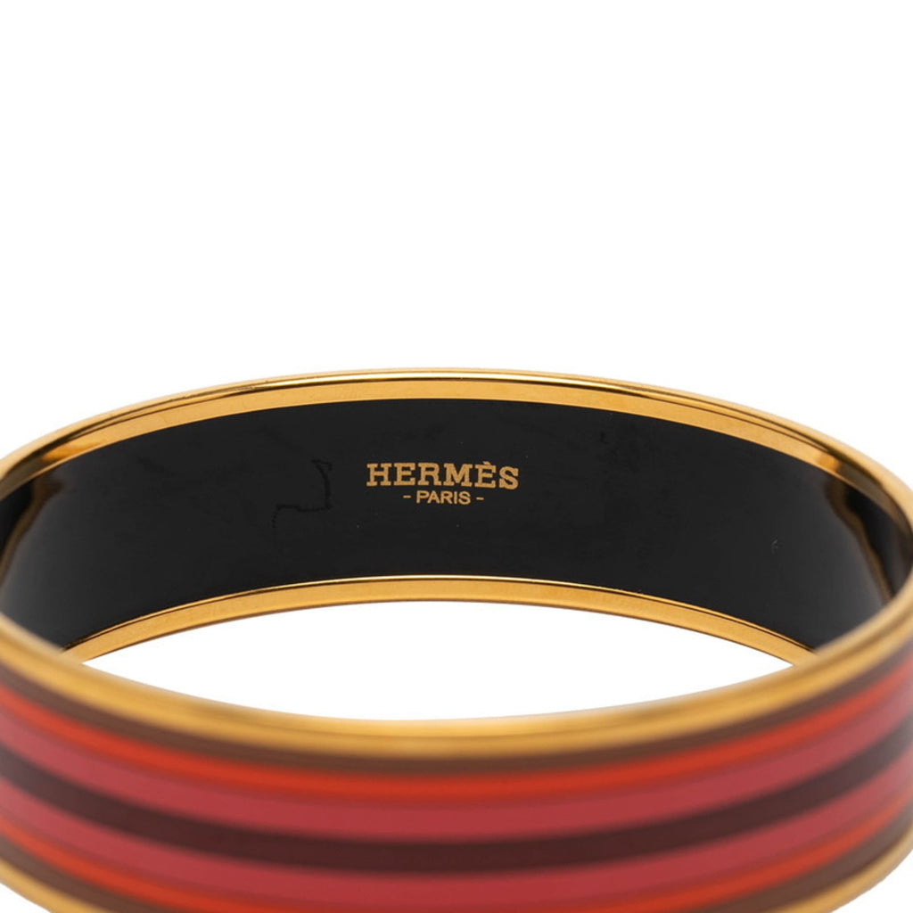 Hermes GM Enamel Cloisonne Bangle in Gold and Multicolor Plated for Women