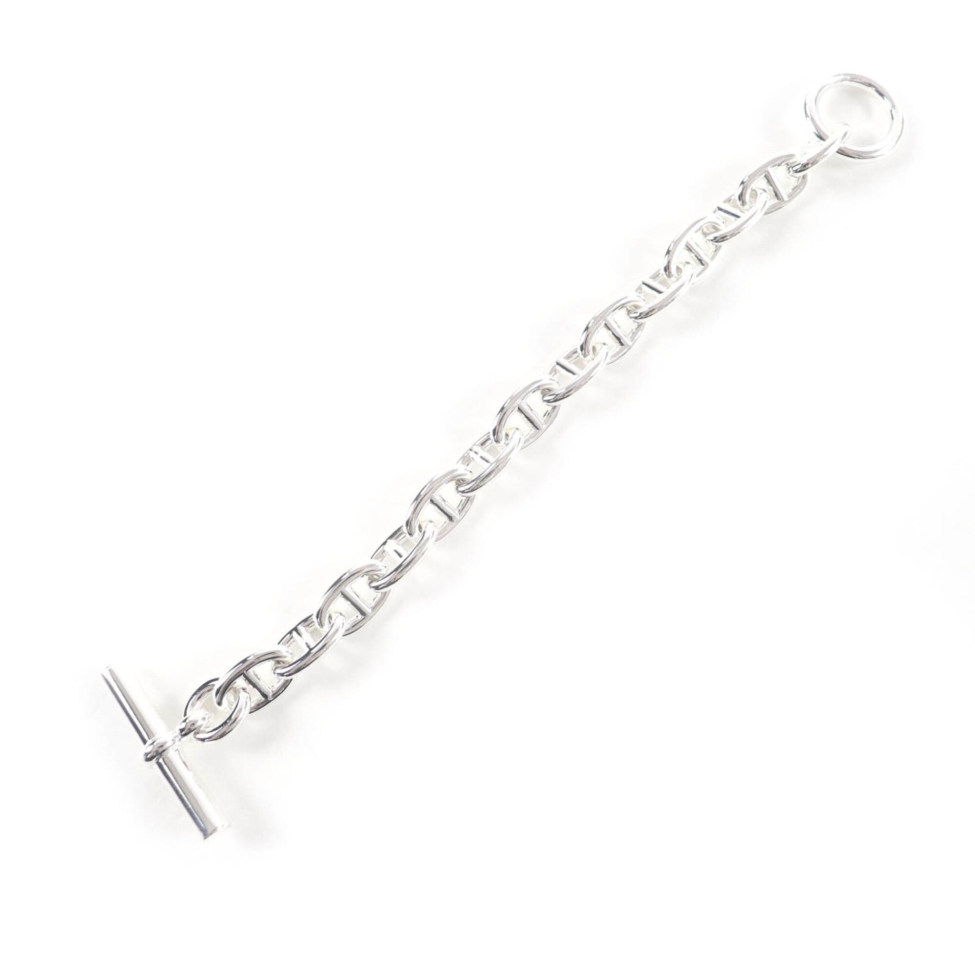 HERMES Chaine d'Ancre MM AG925 14-link bracelet, silver, made in France, 2024 model, weight 52.0g, women's — Like New