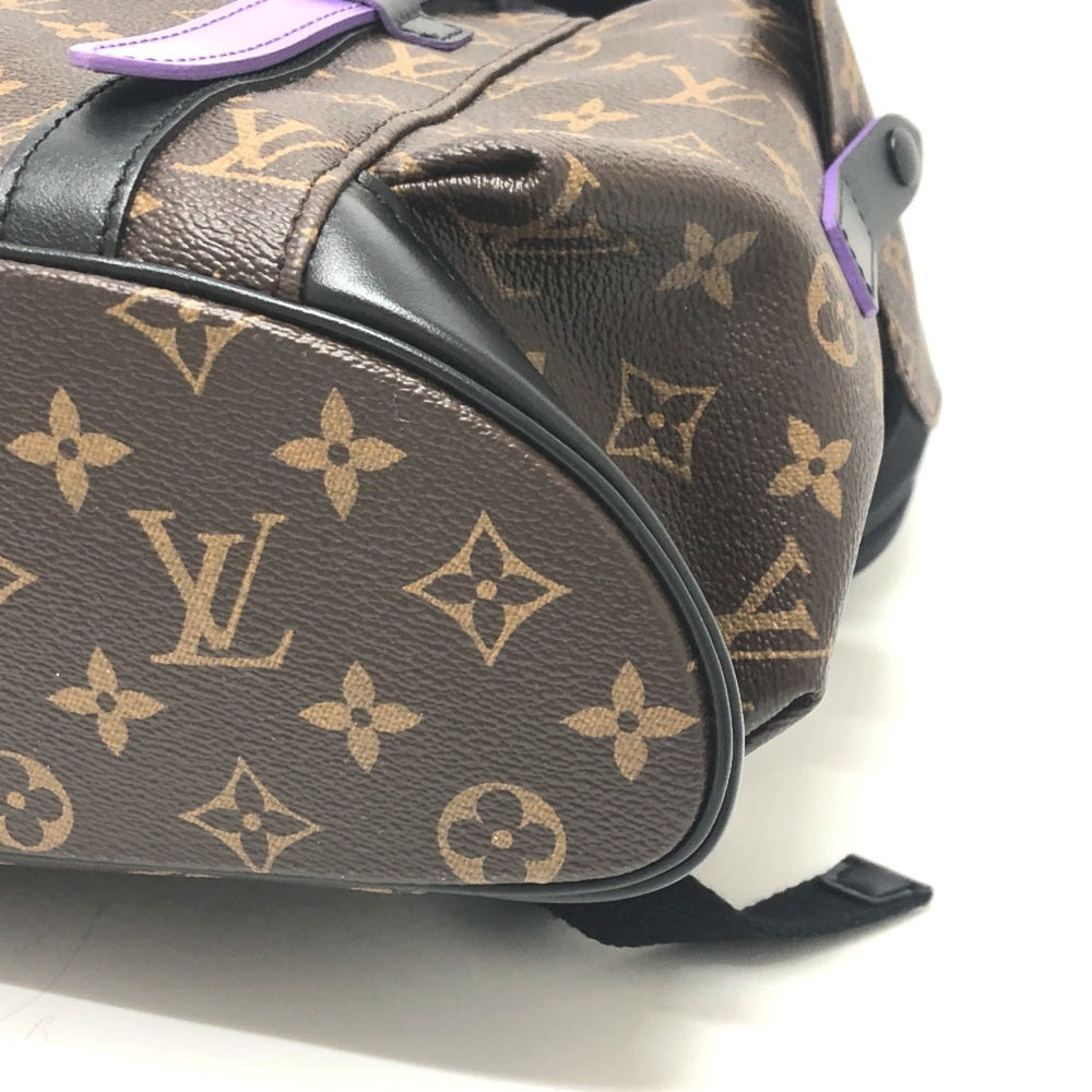 LOUIS VUITTON M46247 Monogram Macassar Christopher PM Backpack Bag Rucksack Canvas Men's Violet Purple E-240821-1 — Like New