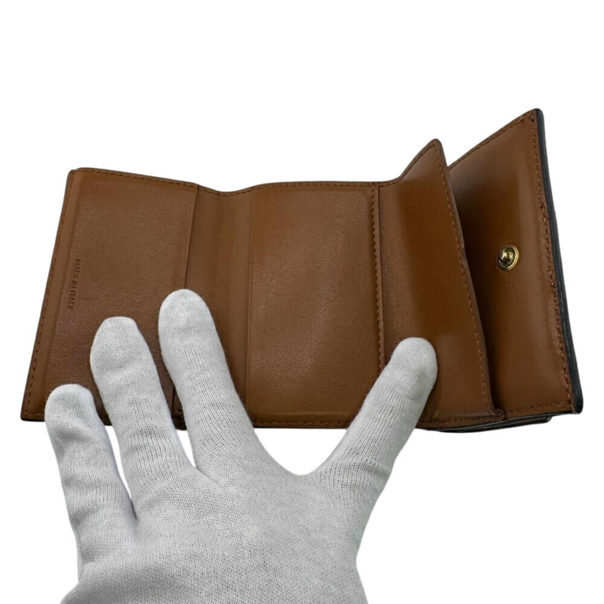 CELINE Small Trifold Wallet, Brown, Women's