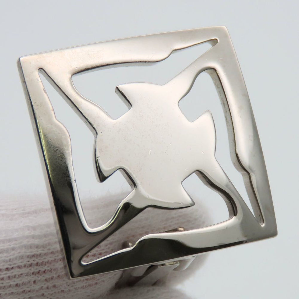 Salvatore Ferragamo earrings, metal silver square plated, for women.