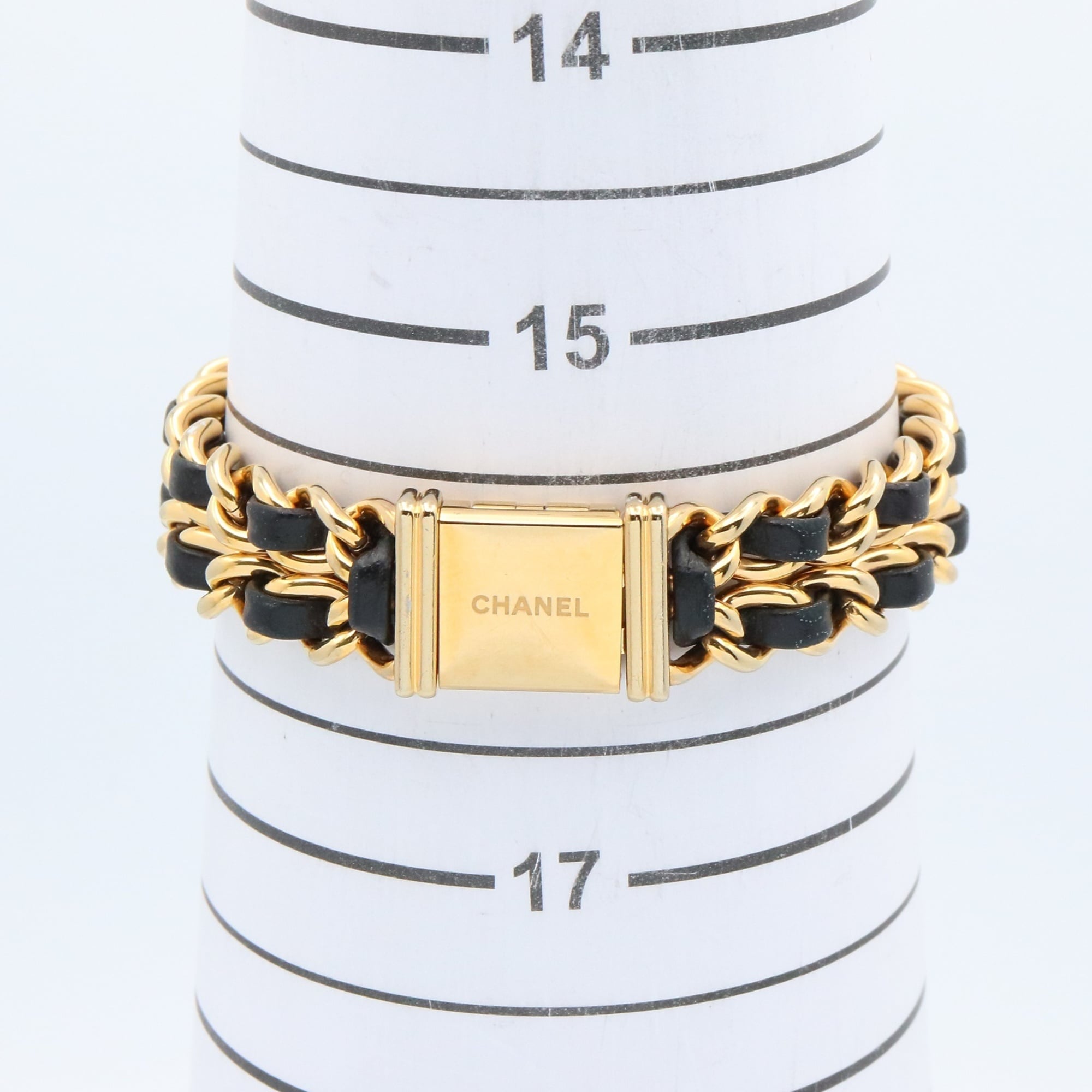 CHANEL Premiere Original Edition Watch, GP (Gold Plated), Leather, Women's, Black, H6951 — Very Good