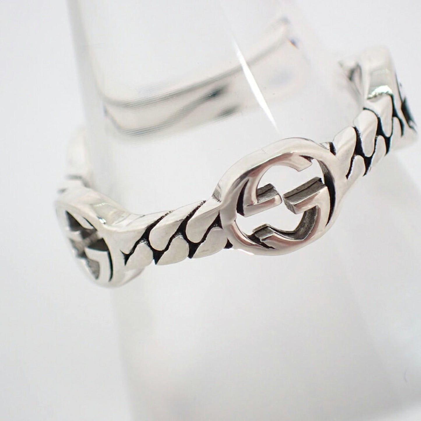 GUCCI 925 Interlocking G Ring, size 13