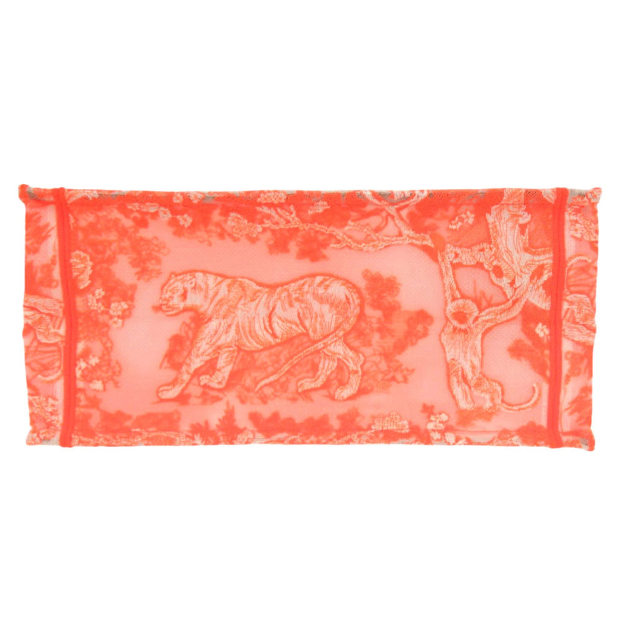 Like new Christian Dior Book Tote Toile de Jouy Embroidery Medium M1296ZROC_M057 Mesh Jacquard Orange Handbag 0751Christian — Like New