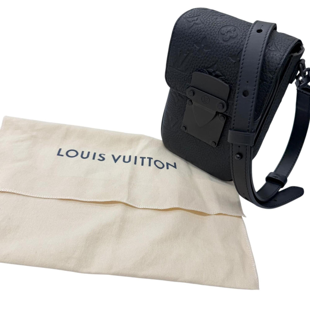 LOUIS VUITTON M81524 S-Lock Vertical Wearable Wallet Leather Taurillon Monogram Shoulder Bag Black Made in France Men's with Dust — Like New