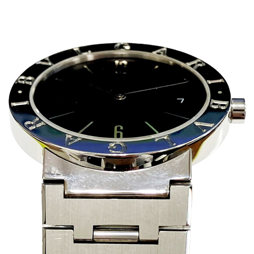 Bvlgari watch, total weight 78.8g, stainless steel, quartz movement, black dial, BB33SSD — Very Good