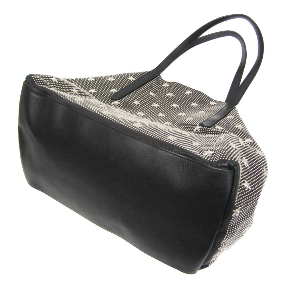 Jimmy Choo Pimlico Star Studs And Dot Studs Men,Women Leather Tote Bag Black
