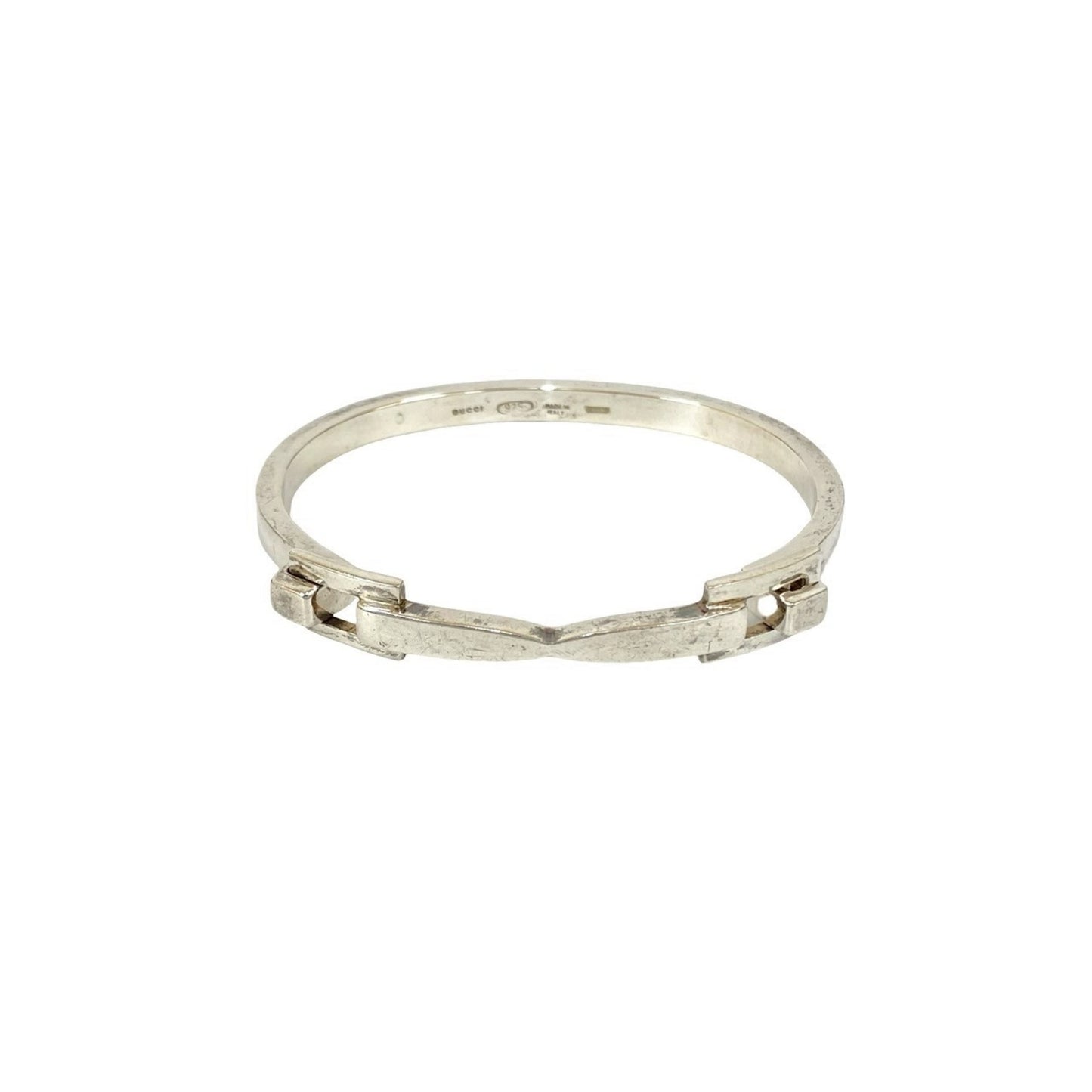 GUCCI Horsebit Belt Motif Bangle Bracelet in Silver 925 (56734)