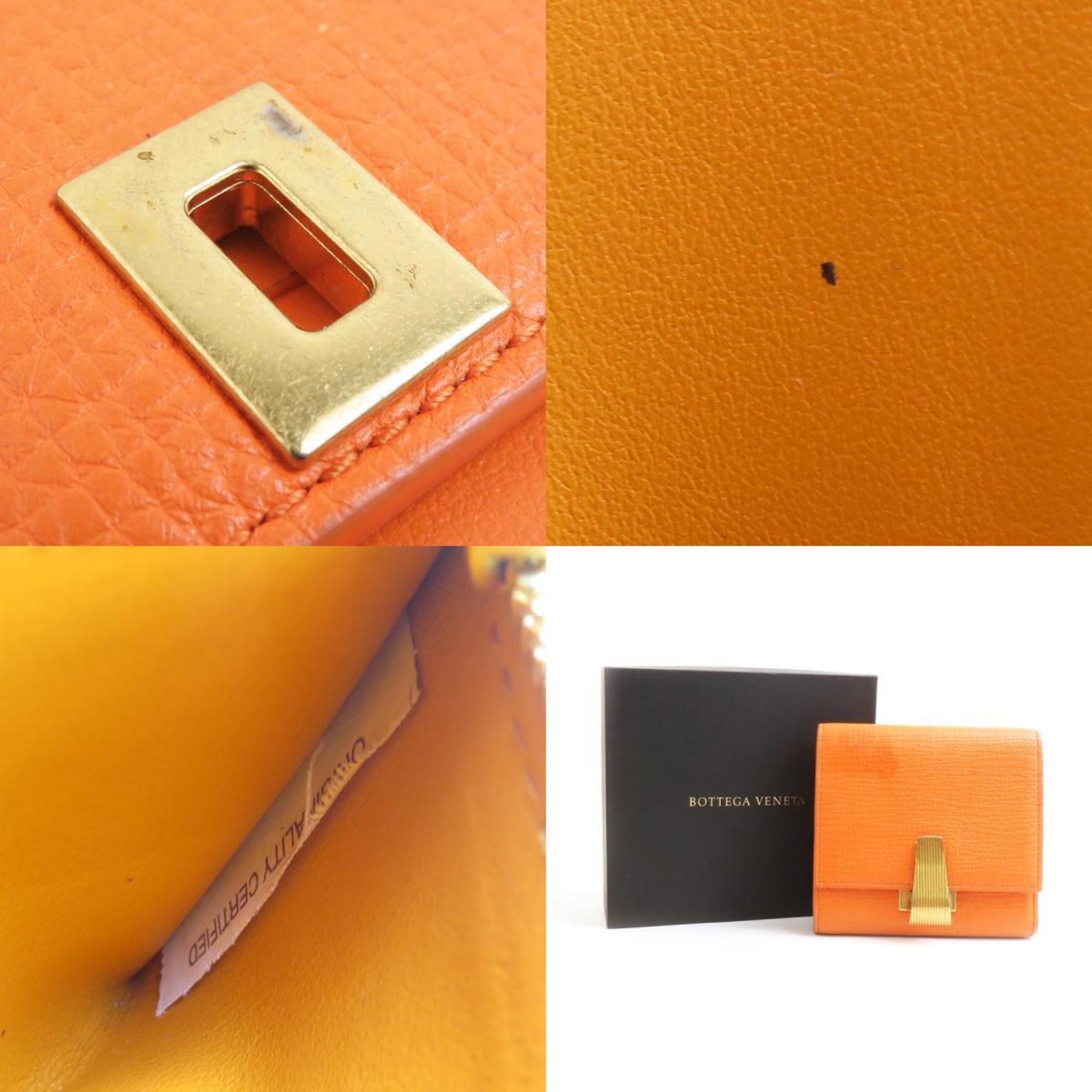 Bottega Veneta Bi-fold Wallet, Leather, Orange, Unisex, H31763a
