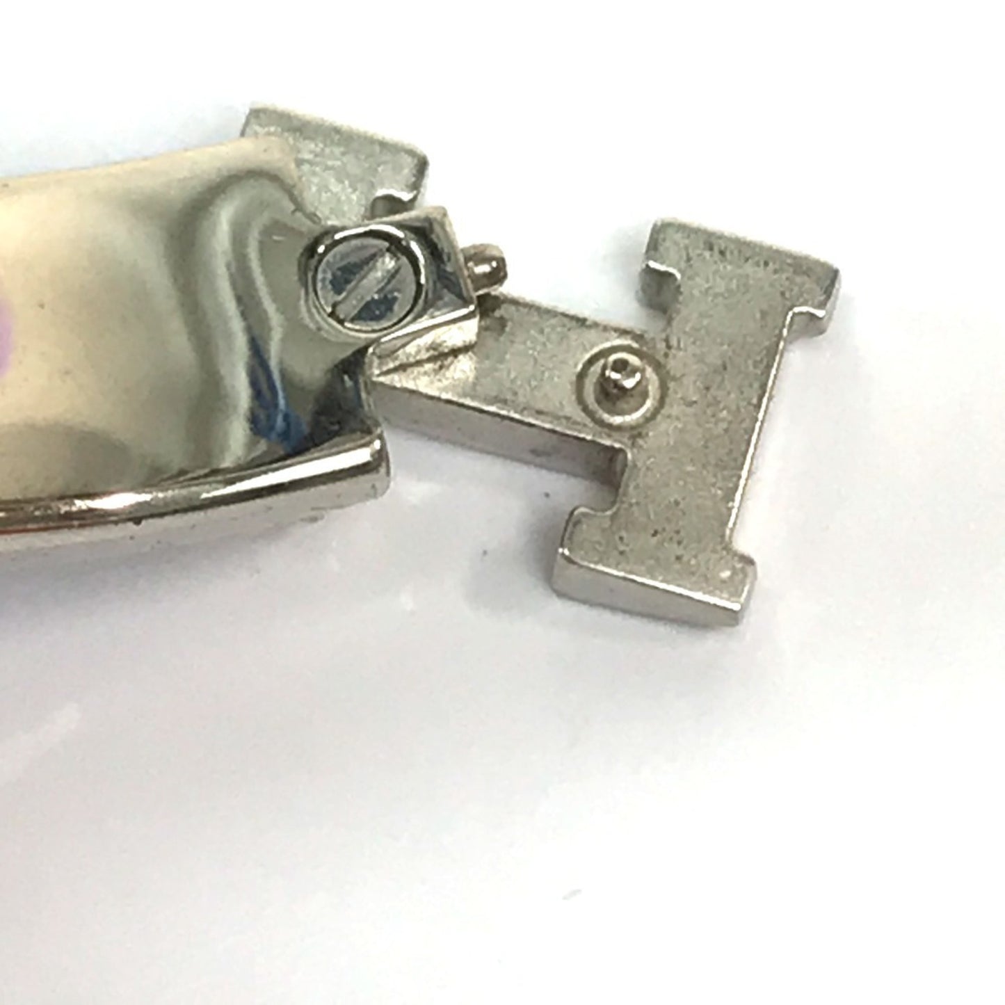 HERMES Click-Clack PM Bangle in Metal, Women's, Blue/Silver