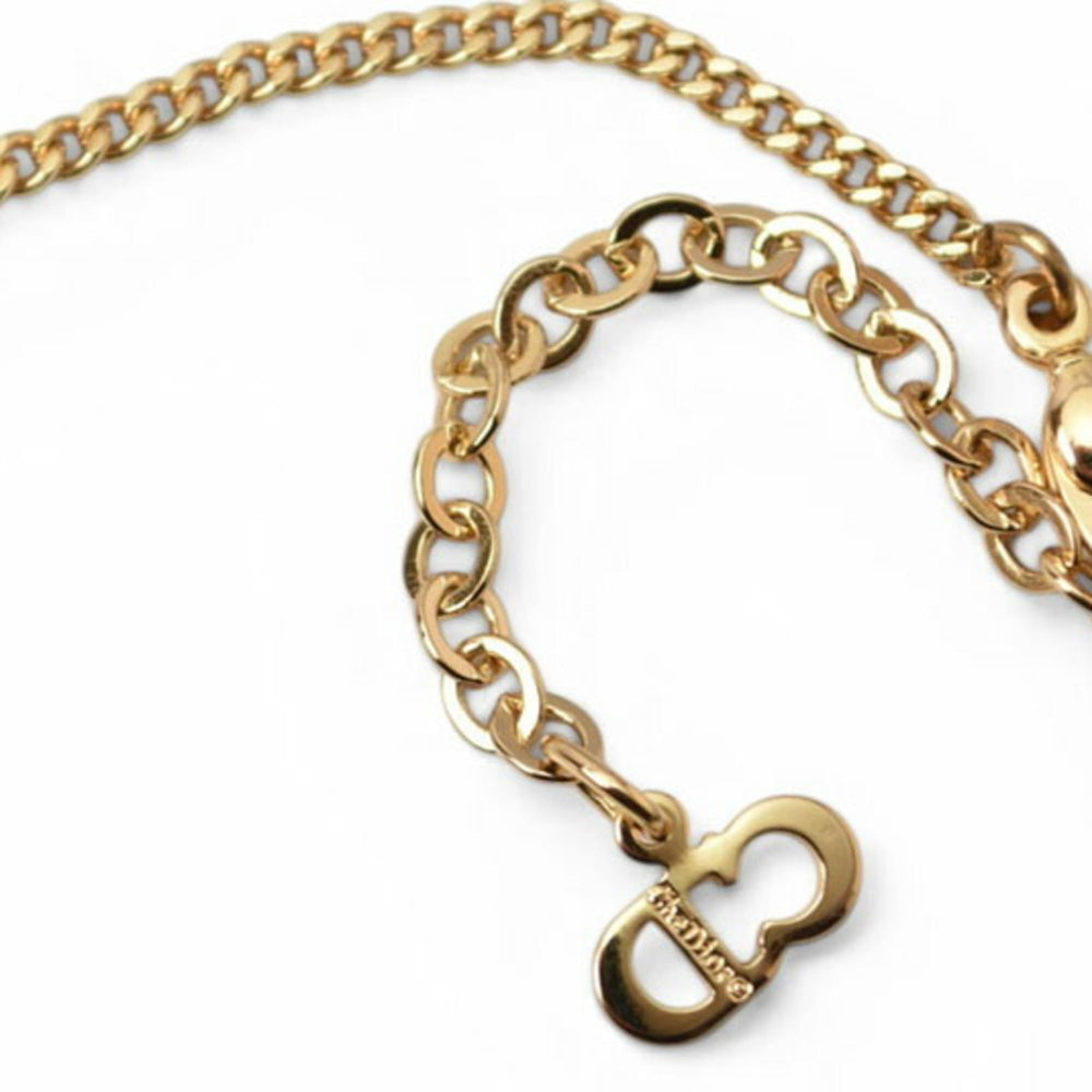 Christian Dior necklace, rhinestone, gold — Like New