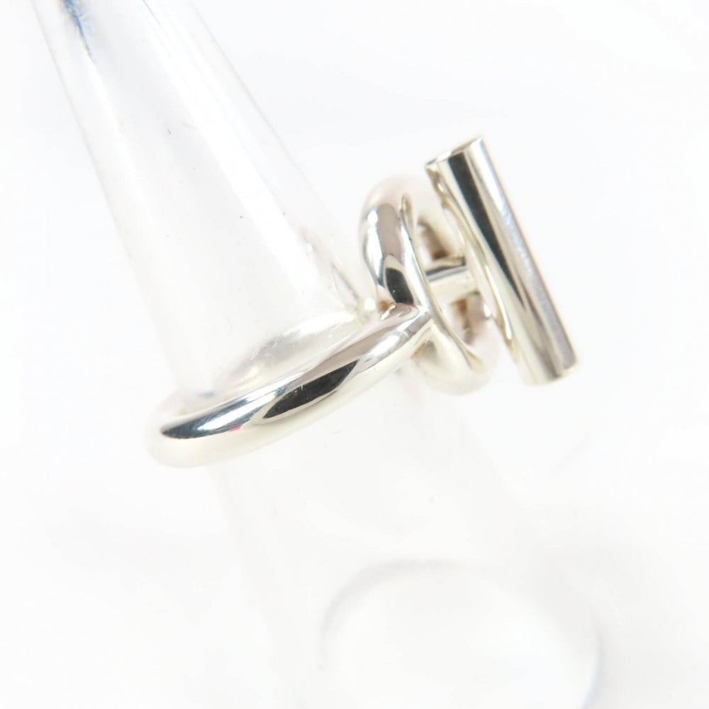HERMES Echappé MM 925 Ring, 2024 Model, Silver, Size 48, with Case, Made in Italy, Weight 9.6g, Women's — Like New