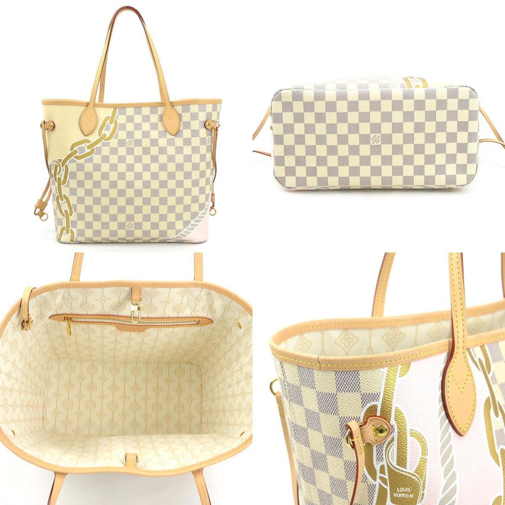 LOUIS VUITTON Handbag Nautical Damier Azur Neverfull MM Canvas Ivory Women's N40471 90108a — Like New