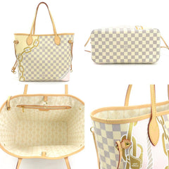 LOUIS VUITTON Handbag Nautical Damier Azur Neverfull MM Canvas Ivory Women's N40471 90108a — Like New